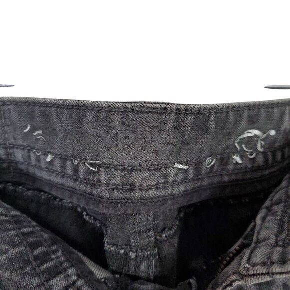 Express Zelda Slim Fit Ultra Low Rise Leopard Animal Print Jeans Black Size 4 - Picture 9 of 16